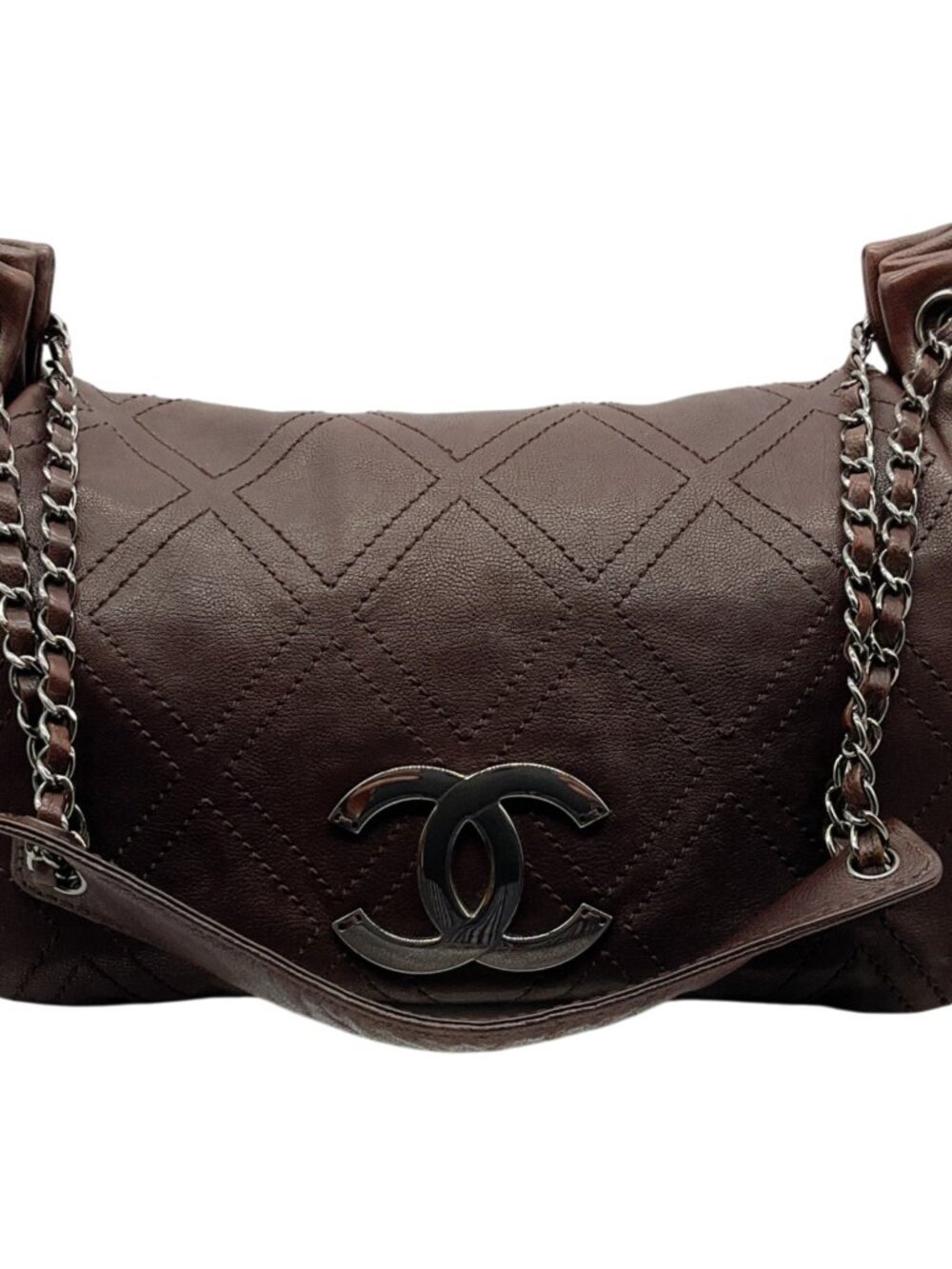 Chanel Brown Leather Diamond Stitch Shoulder Bag